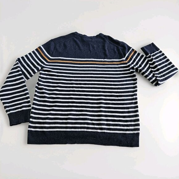 Banana Republic Sweater Mens XL Multi Stripes LS Crew Neck Luxury Yarn Preppy - Picture 2 of 14